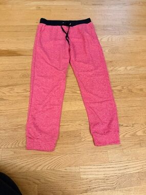 Women's Size Large "COCO LIMON" Pink Drawstring Joggers with Black Waistband GUC
